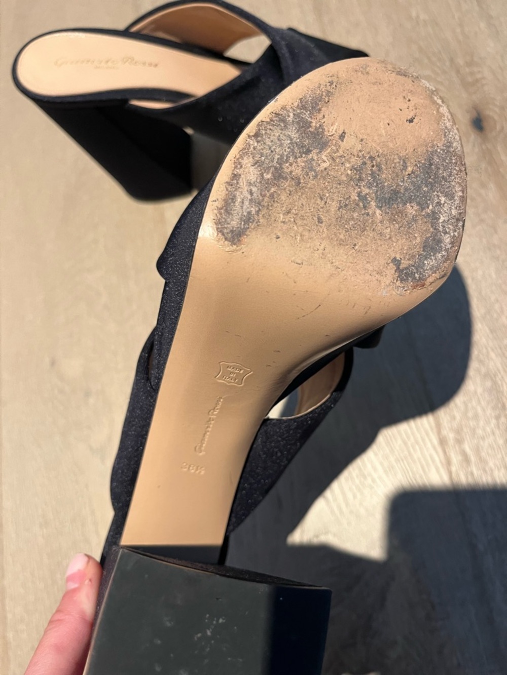 GIANVITO ROSSI Satin-jersey platform mules - Picture 9 of 11